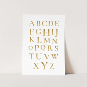 Alphabet in Gold Art Print