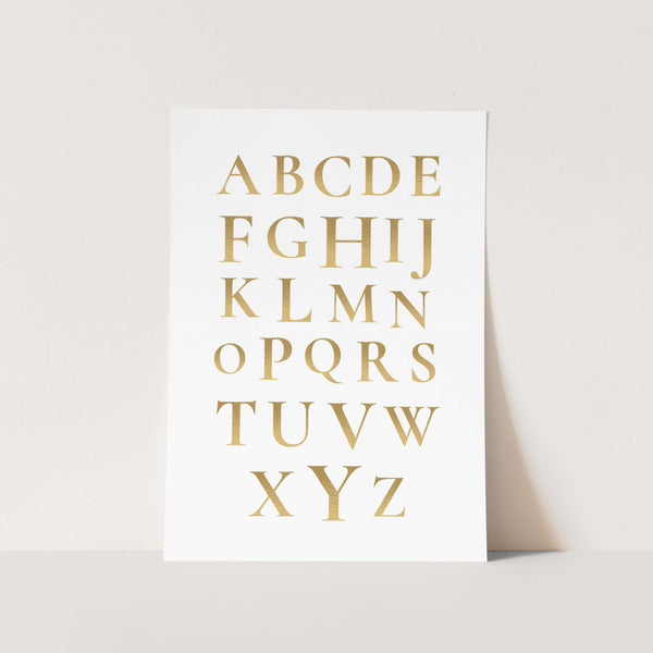 Alphabet in Gold Art Print