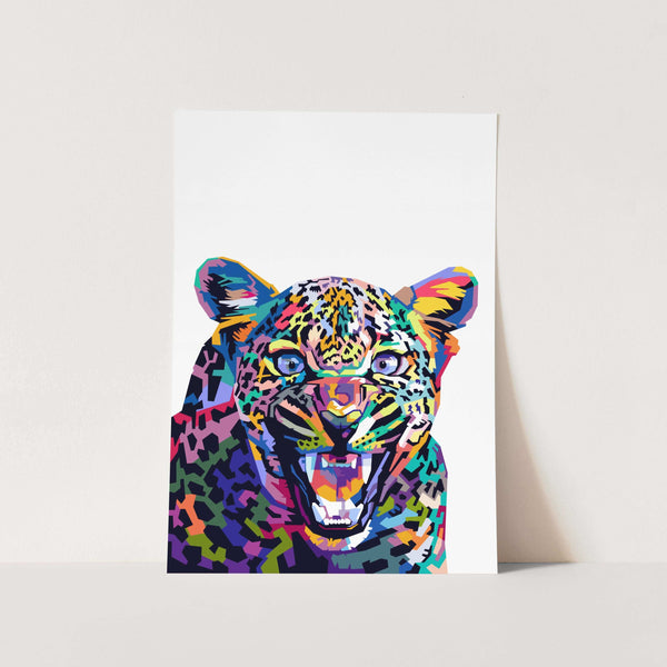 Angry Leopard Art Print