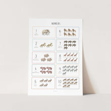 Load image into Gallery viewer, Animal Numbers (1-10) Art Print
