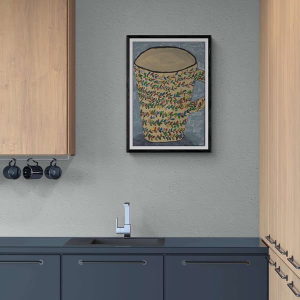 Mug with Leaves Art Print