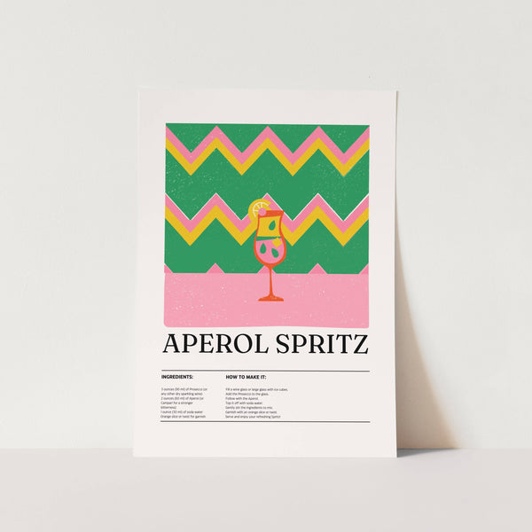 Aperol Spirtz Recipe Art Print