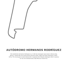 Load image into Gallery viewer, Mexico City Autódromo Hermanos Rodríguez F1 Race Track Art Print
