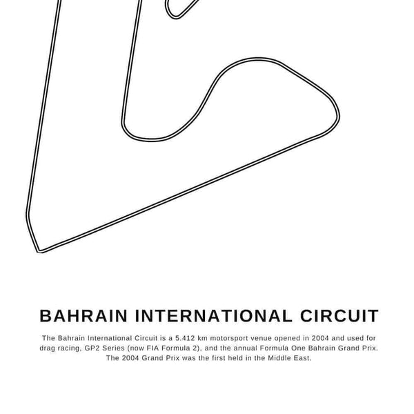 Bahrain International Circuit F1 Race Track Art Print