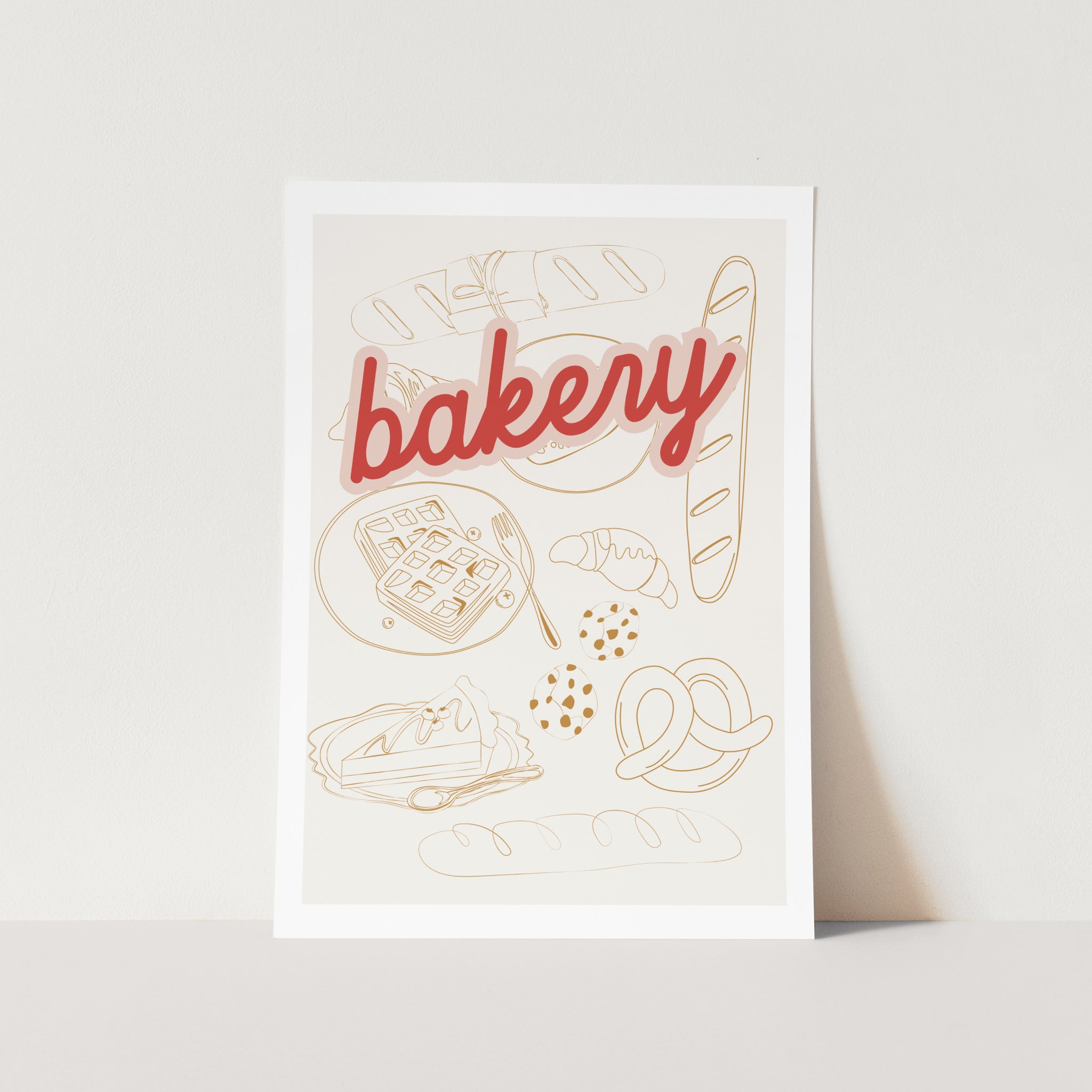 kitchen printable poster bakery print with watercolor... Bakery Art Print