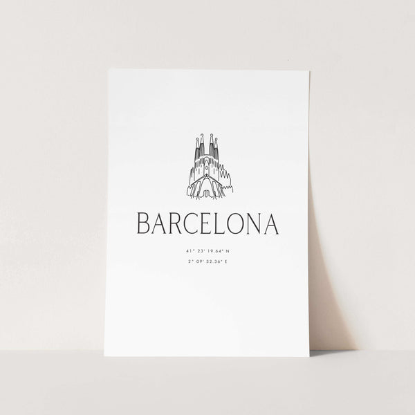 Barcelona Coordinates PFY Art Print