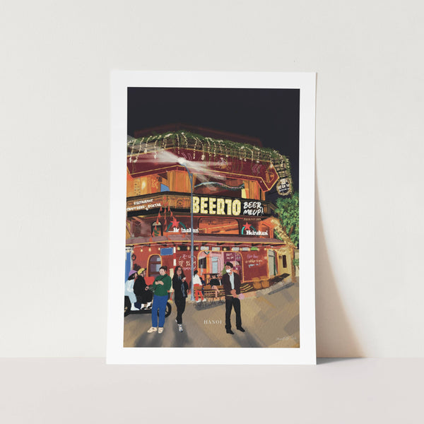 Beer10 in Hanoi at Night Art Print