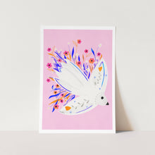 Load image into Gallery viewer, Bird in Flowers Pink Illustration PFY Art Print