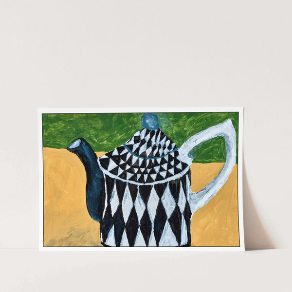 Black and White Teapot Art Print