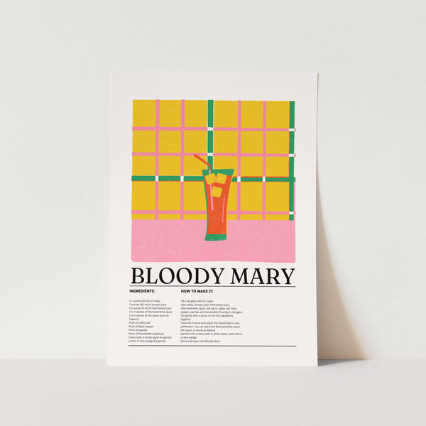 Bloody Mary Recipe Art Print