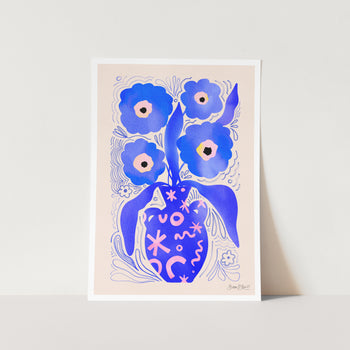 Blue Flowers Matisse Homage PFY Art Print