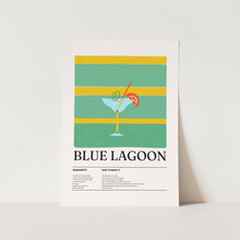 Load image into Gallery viewer, Blue Lagoon Recipe Art Print