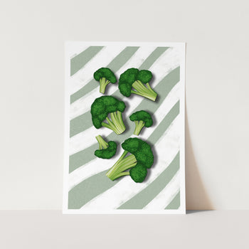 Broccoli on Green PFY Art Print