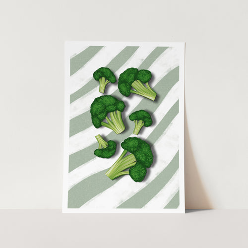 Broccoli on Green PFY Art Print