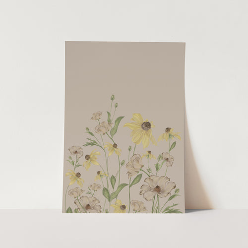 Butterfly Ranunculus and Susans 02 Art Print