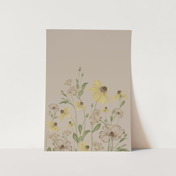 Butterfly Ranunculus and Susans 02 Art Print