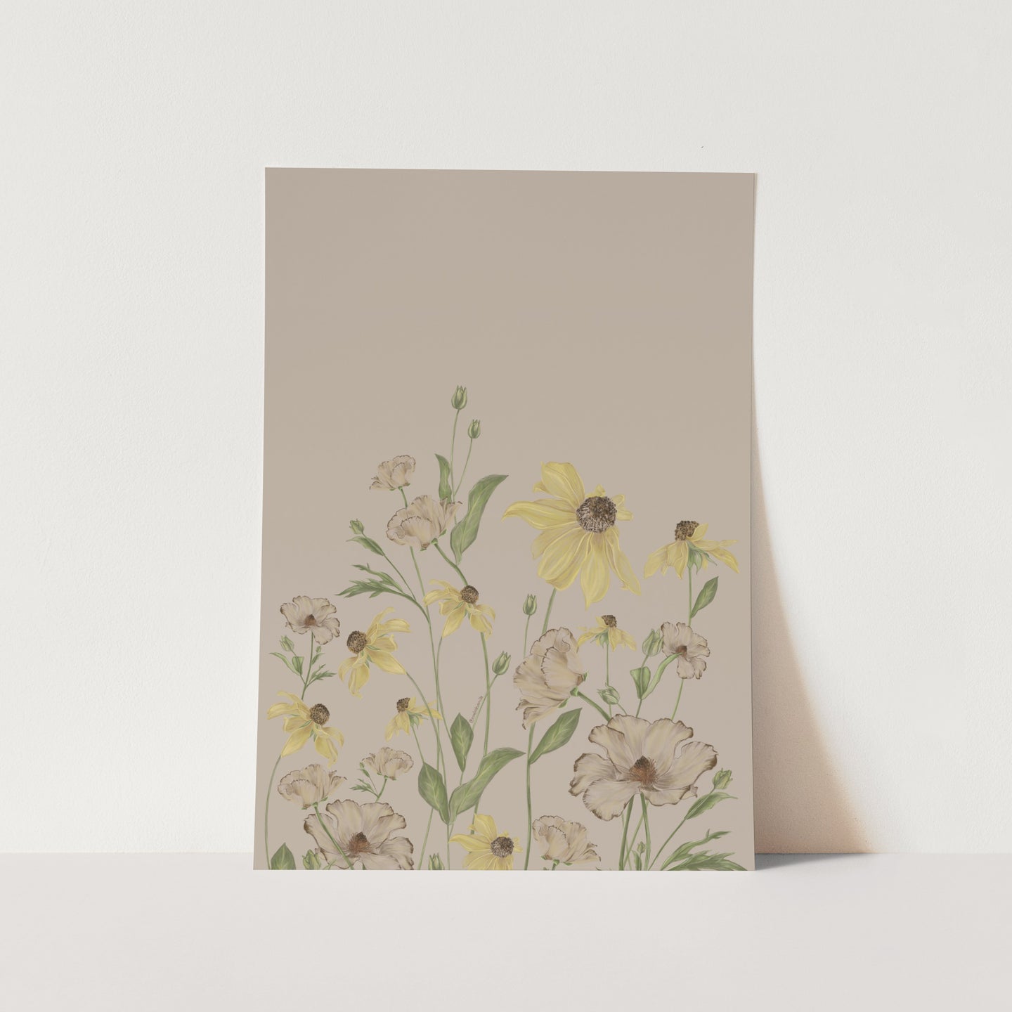 Butterfly Ranunculus and Susans 02 Art Print