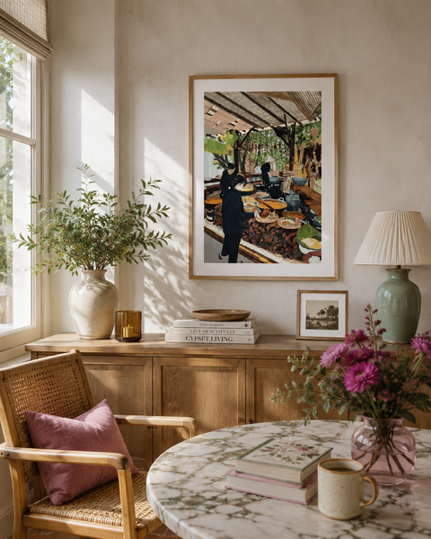Chiang Mai Art Market Food Stall Art Print
