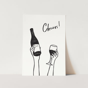 Cheers Wine Illustration PFY Art Print