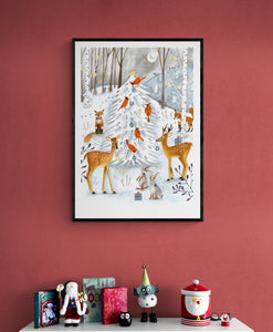 Christmas in the Forest PFY Art Print