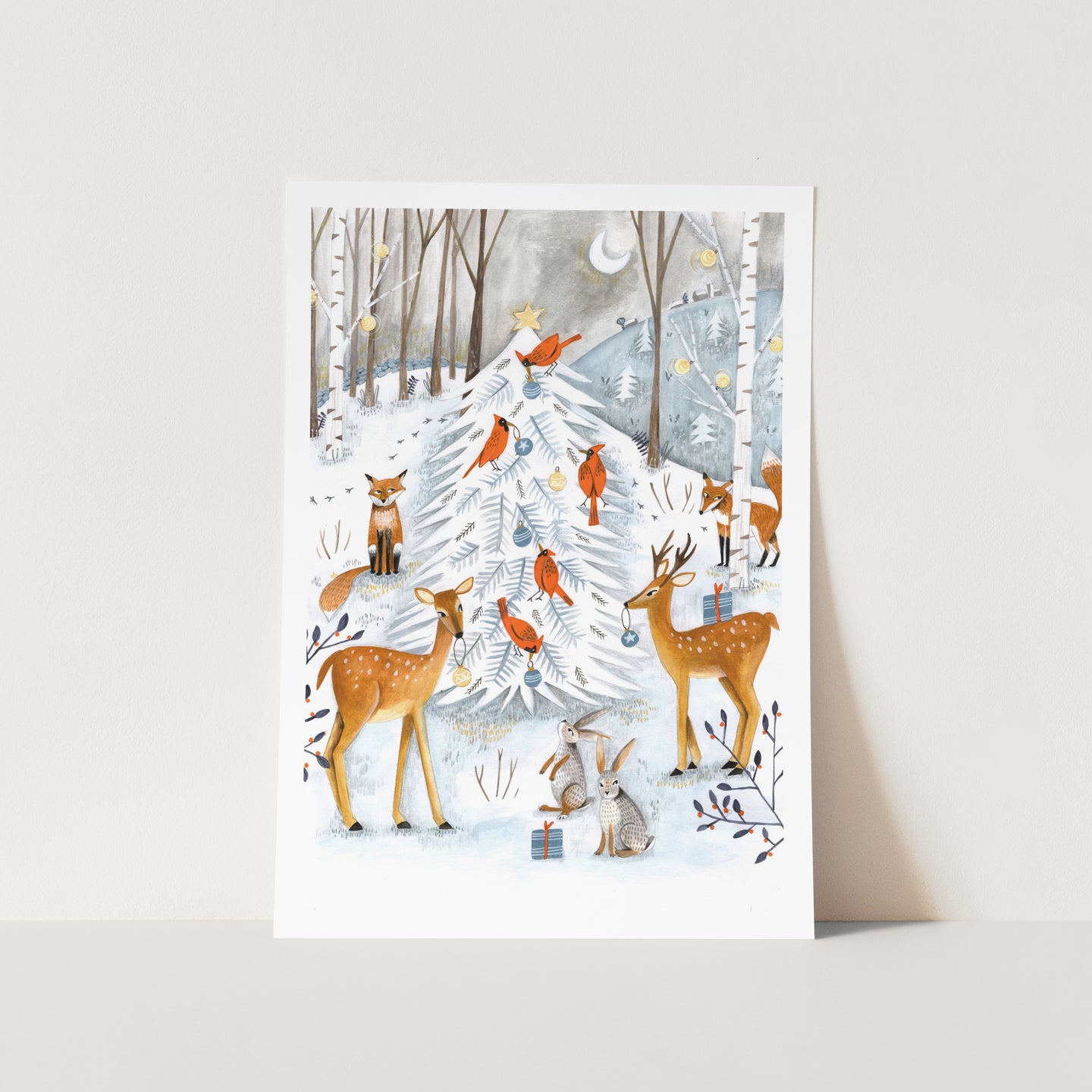 Christmas in the Forest PFY Art Print