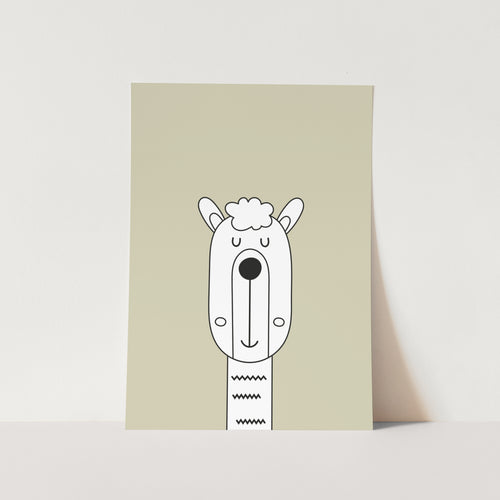 Colour Block Llama Art Print