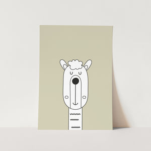 Colour Block Llama Art Print