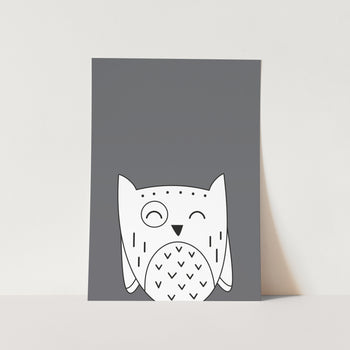 Colour Block Owl Art Print