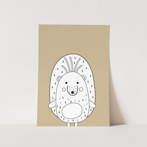 Colour Block Porcupine Art Print