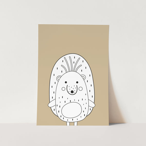 Colour Block Porcupine Art Print