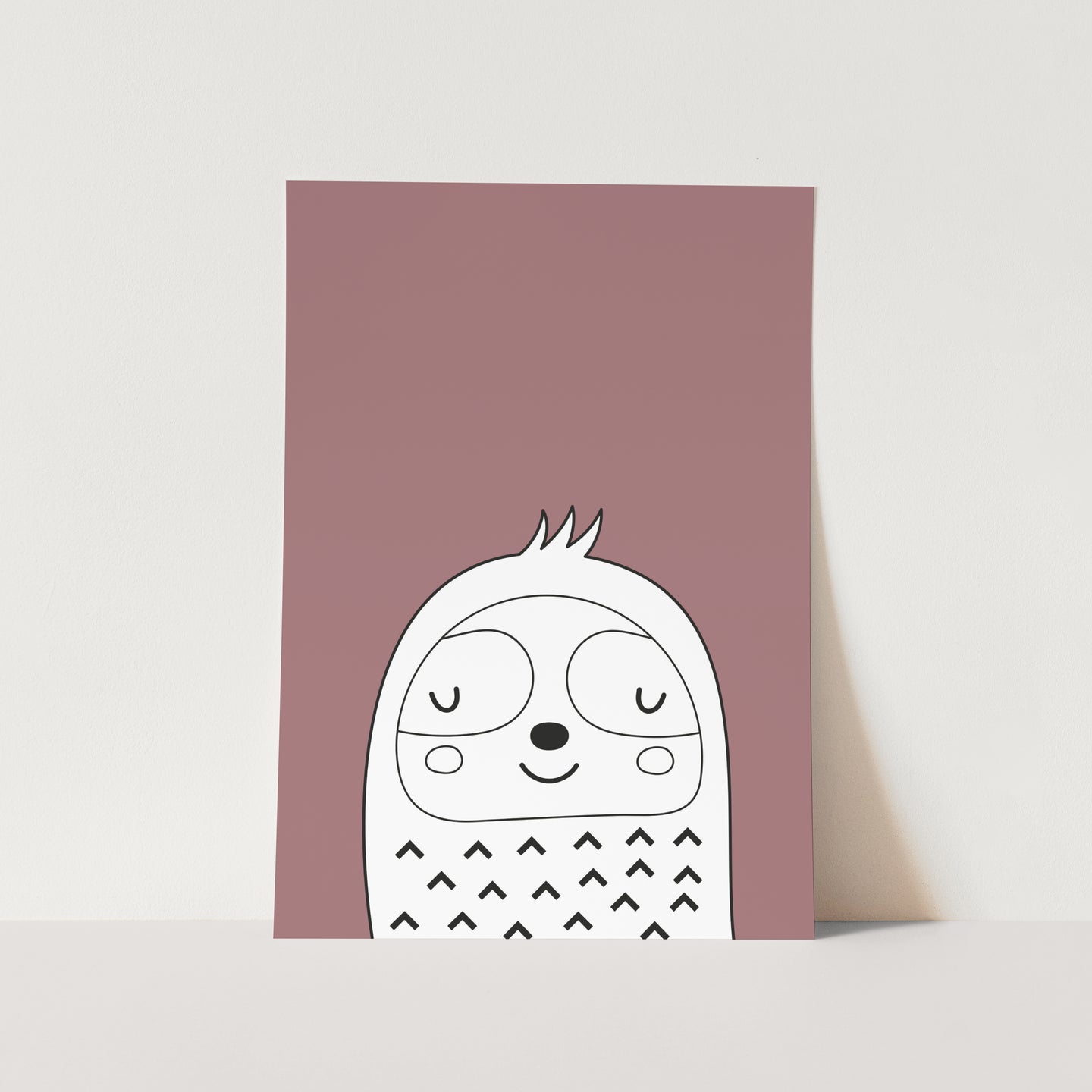 Colour Block Sloth Art Print