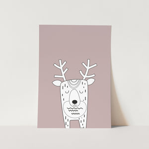 Colour Block Rein Deer Art Print