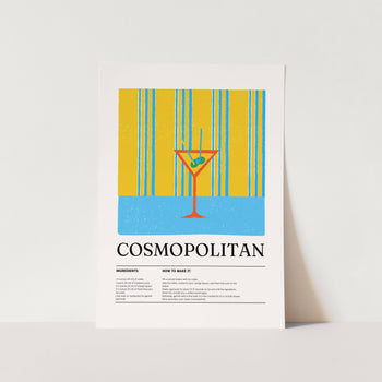 Cosmopolitan Recipe Art Print