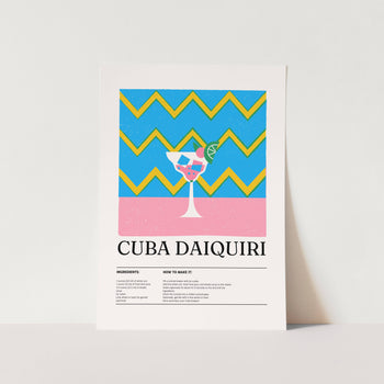 Cuba Daiquiri Recipe Art Print