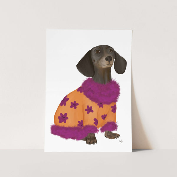 Dachshund in a Sweater Art Print
