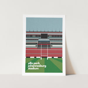 Ellis Park Johannesburg Stadium Rugby Illustration Art Print