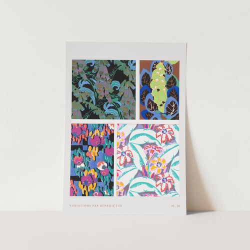 Floral Vintage Art Deco Pattern - Variations 18
