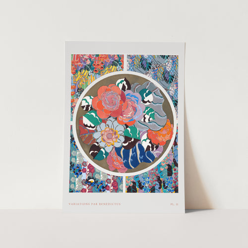 Flower Art Deco Pattern - Variations 11 Art Print