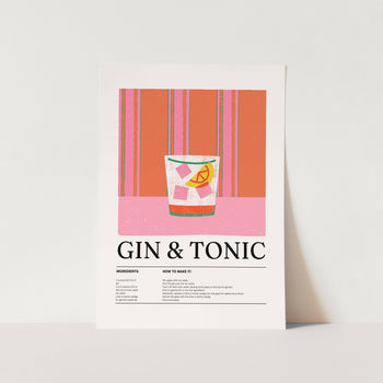 Gin & Tonic Recipe Art Print