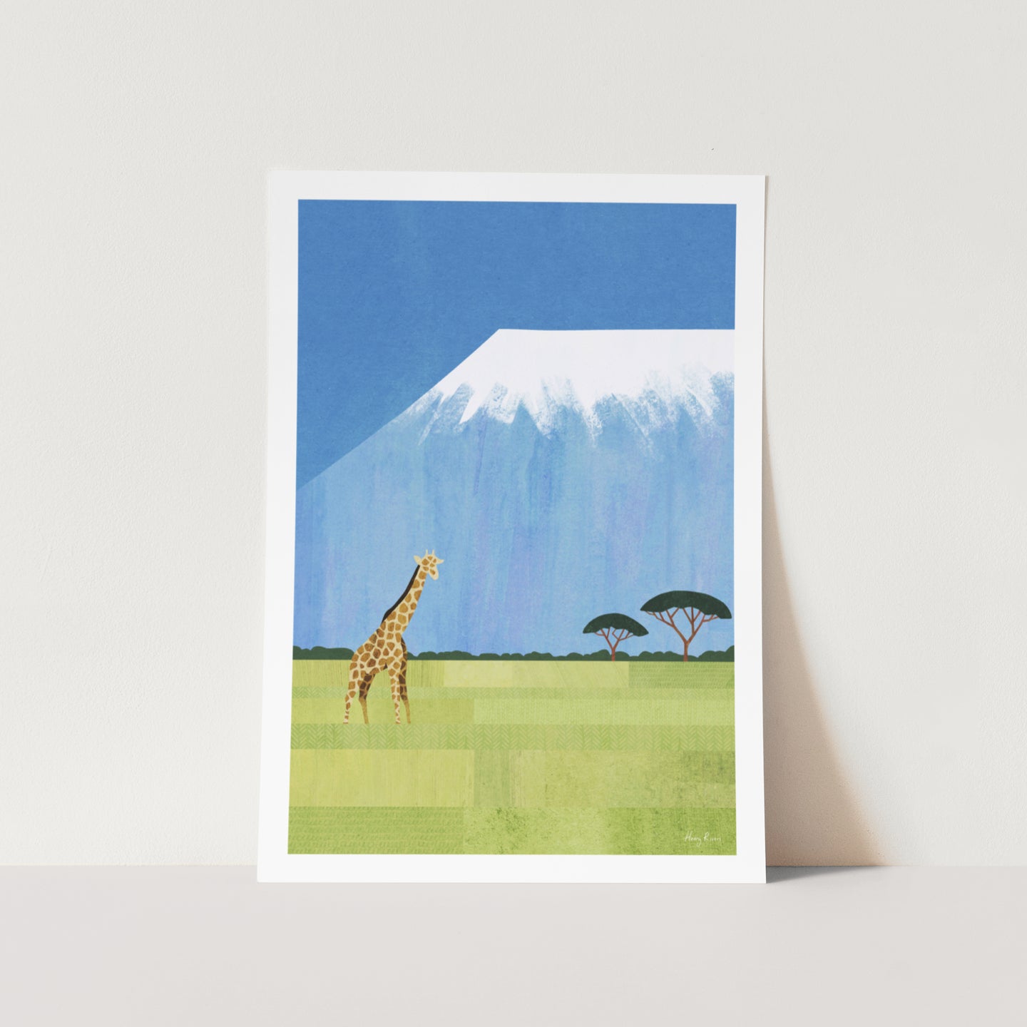 Giraffe Kilimanjaro by Henry Rivers Art Print