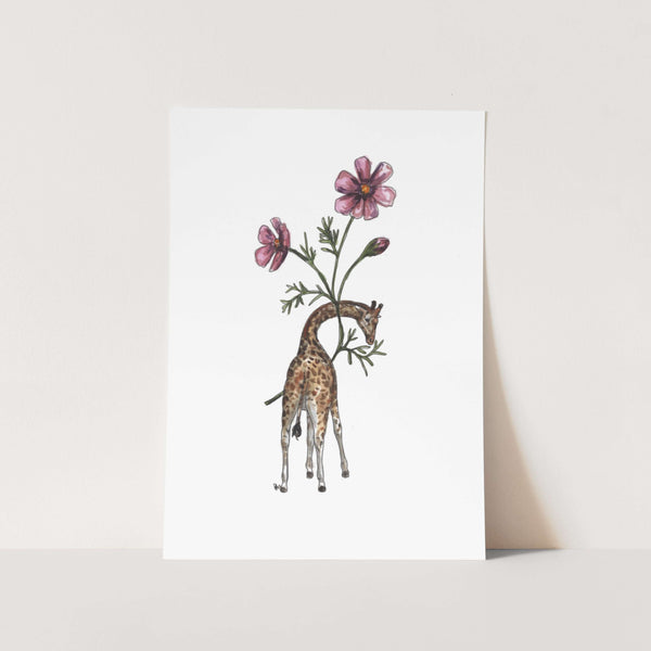 Giraffe in Cosmos Art Print