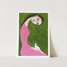 Load image into Gallery viewer, Girl in Pink with her Dove PFY Art Print