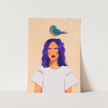 Girl with Bird PFY Art Print