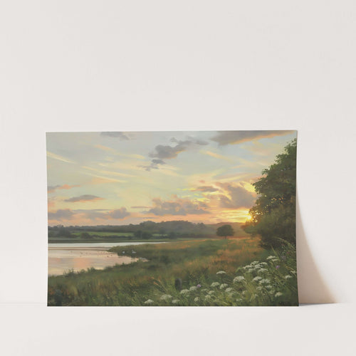 Golden Hour Over Hills Art Print