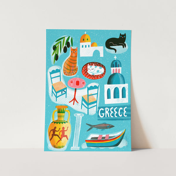 Greece Illustration Chart PFY Art Print