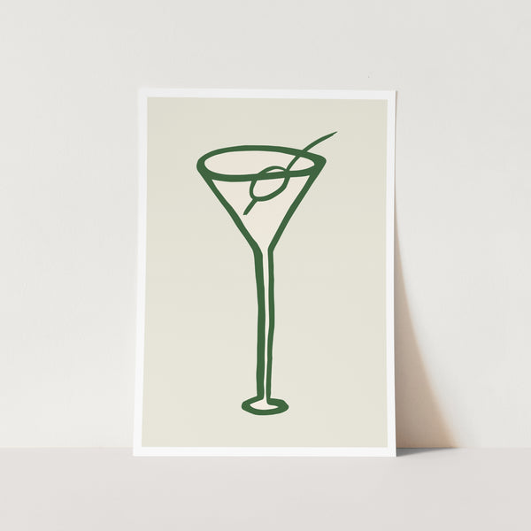 Green Cocktail with Olive PFY Art Print