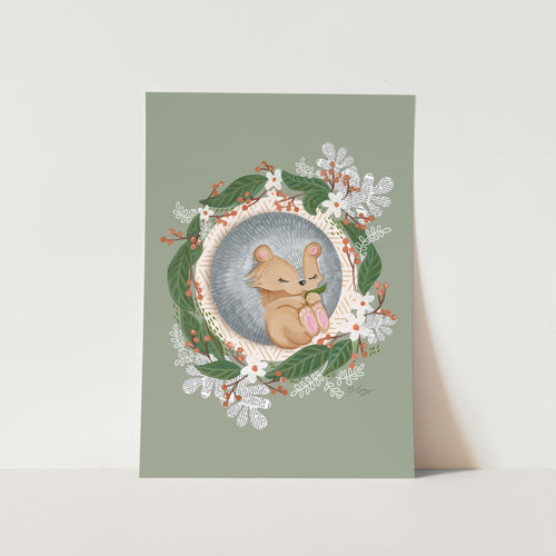 Hibernating Hedgehog Art Print