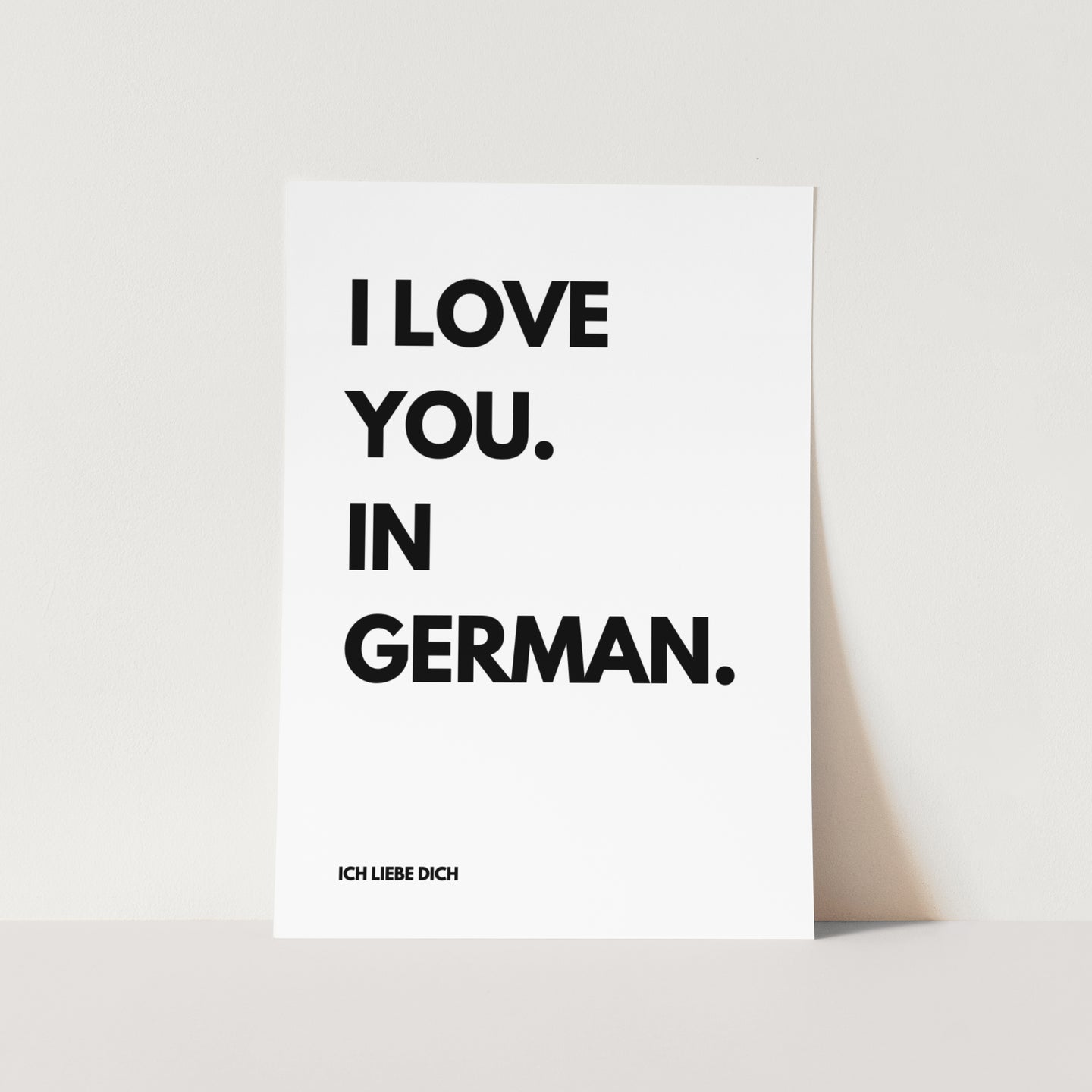 I Love You In German Art Print