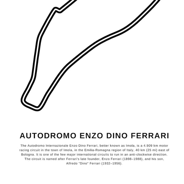Italy Autodromo Enzo Dino Ferrari F1 Race Track Art Print