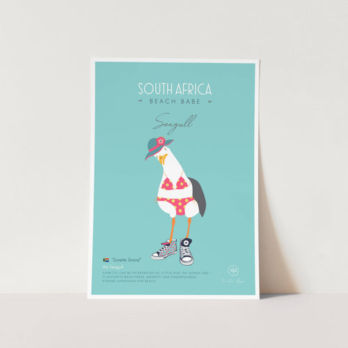 Seagull Beach Babe by Kirsten Ryan Art Print